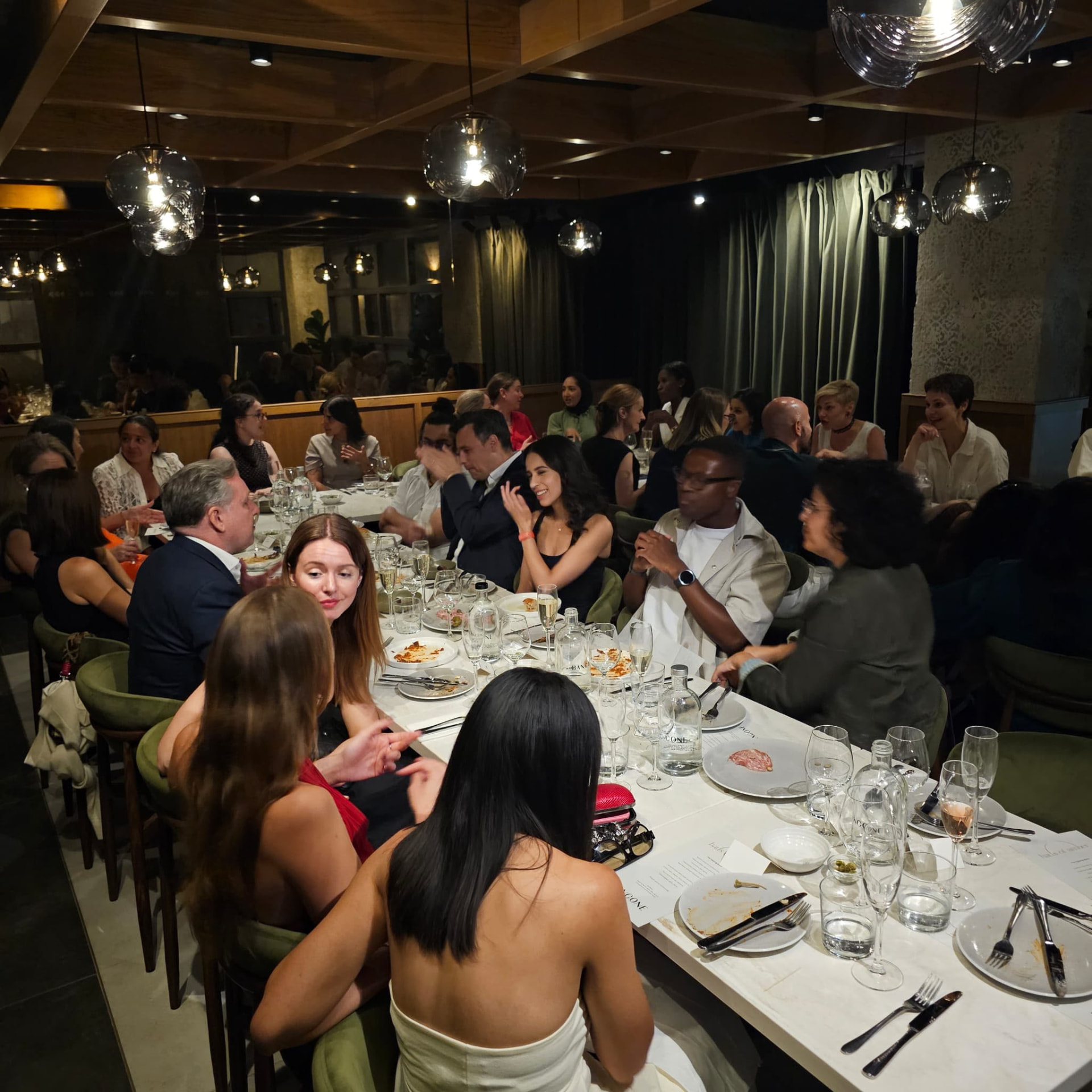 Dinner conversation across the table